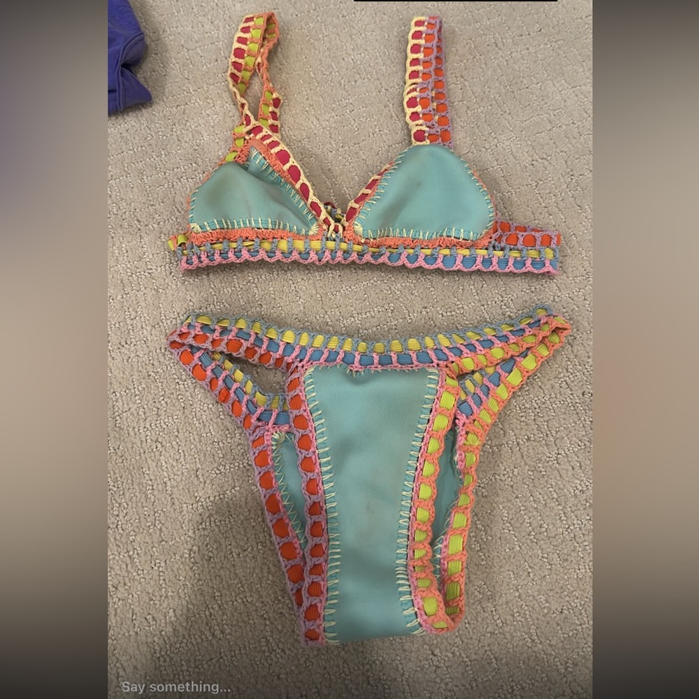 Luxsea Colorful Crochet Trim Bikini Set